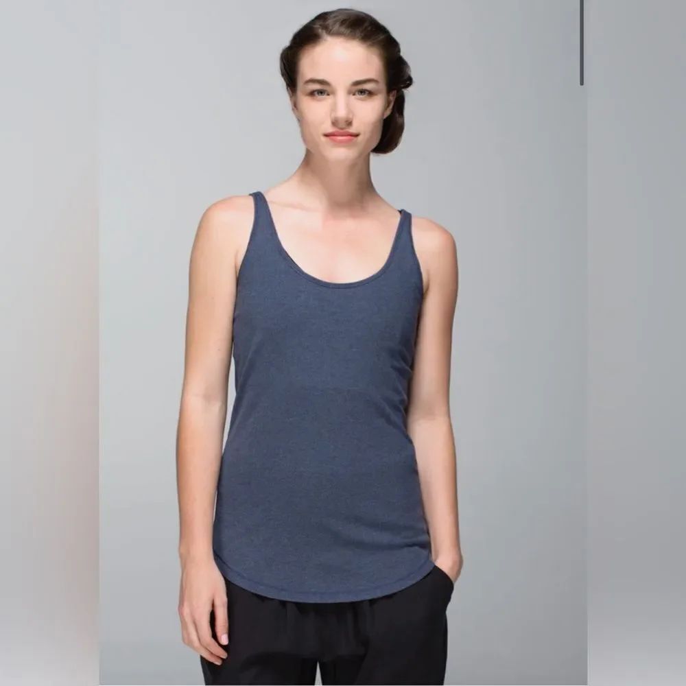 Lululemon - Mudra Tank Top Heather Blue NWT sz 6 (reversible)